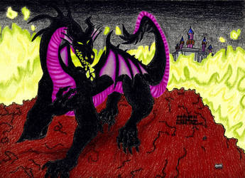 Re-Drawn Maleficent Dragon Form (Disney)