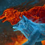 Fire and Ice Wolves