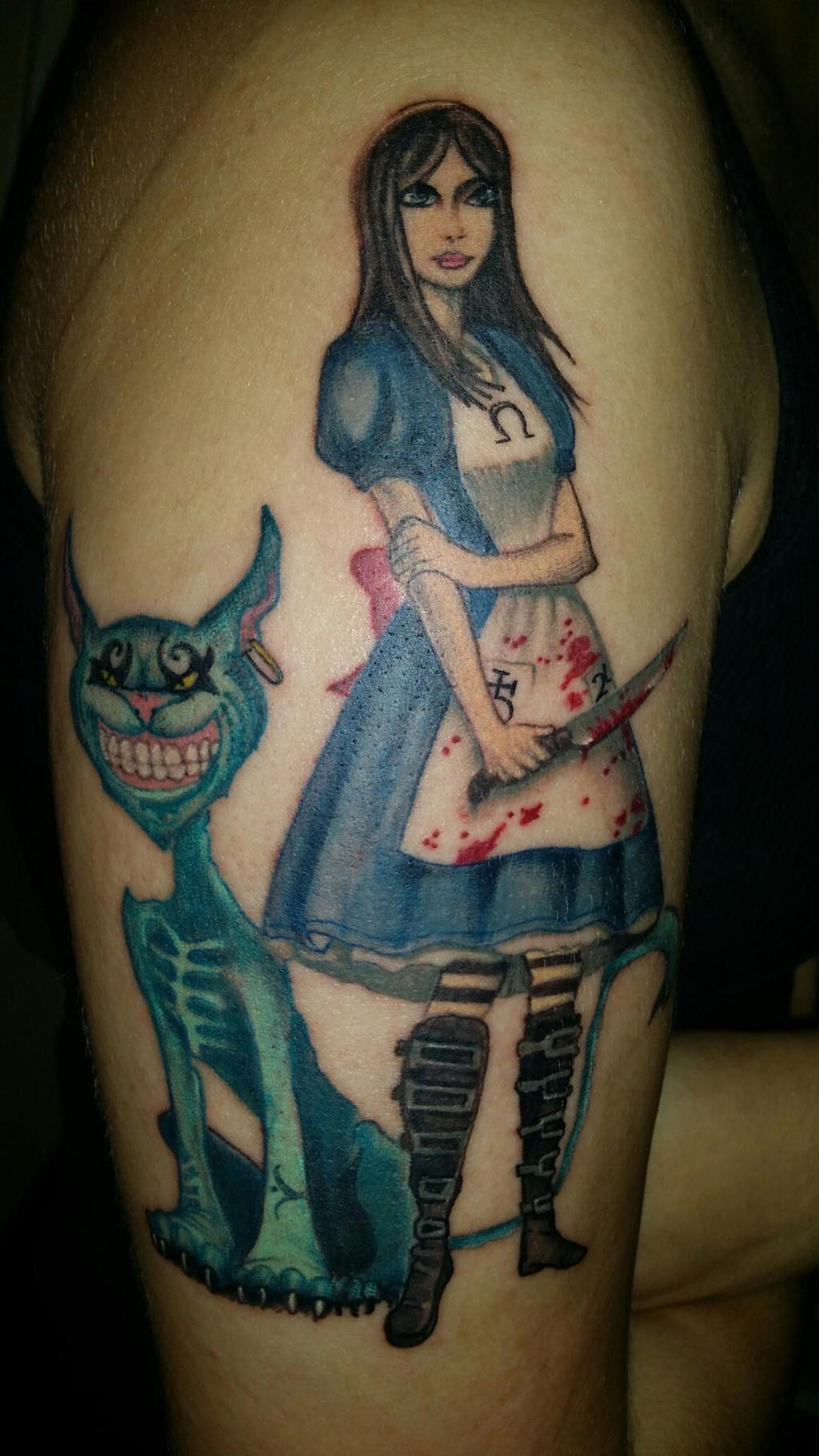 Alice and Cheshire Cat tattoo 