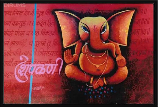 Ganpati Ganesha Paintings Original Pink Luxury The