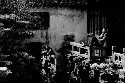 Relaxing in Yu Garden, China