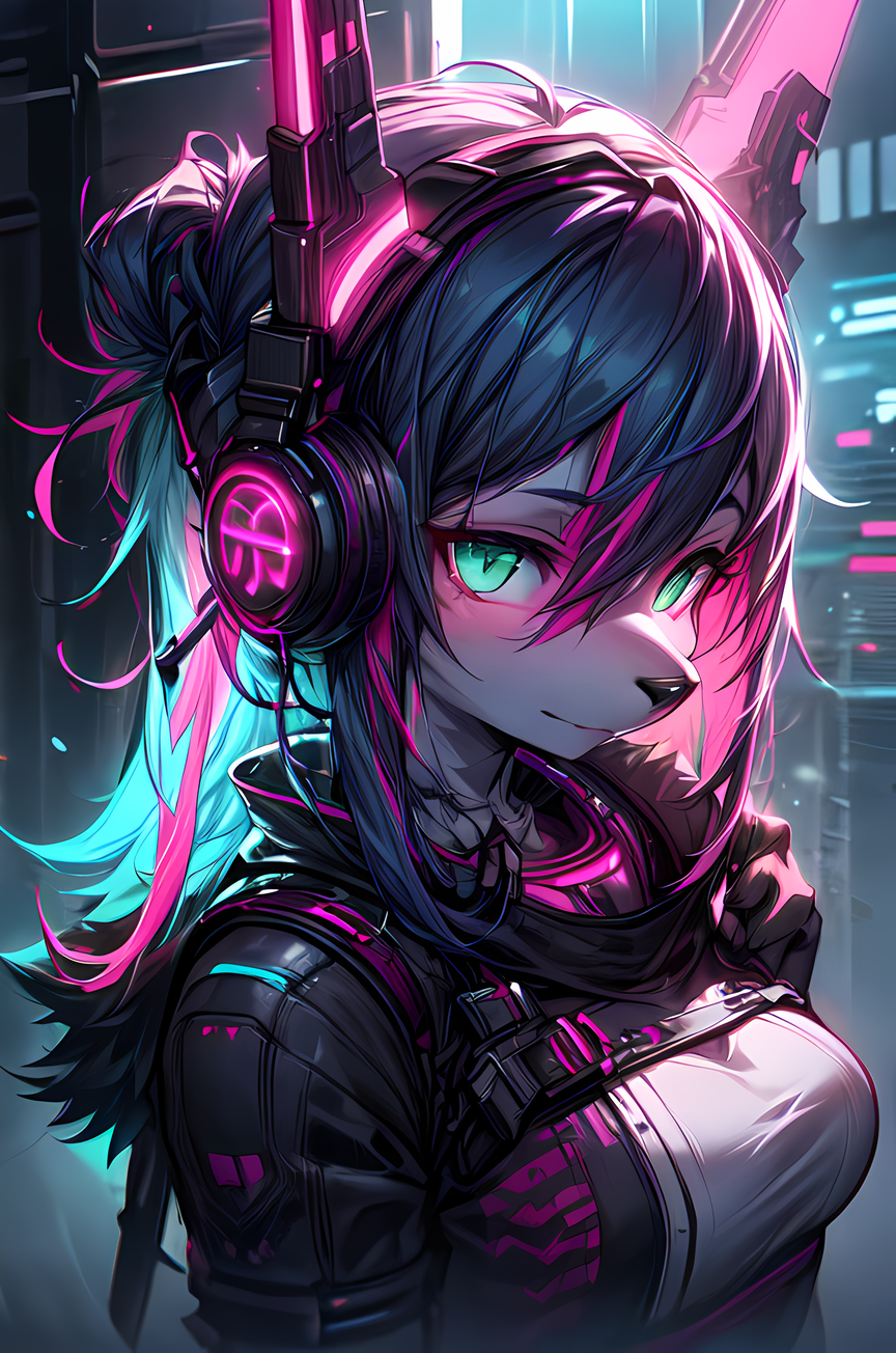 Cyberpunk Girl Neon Colors Mobile Wallpaper 3 by gam3sd3an on DeviantArt