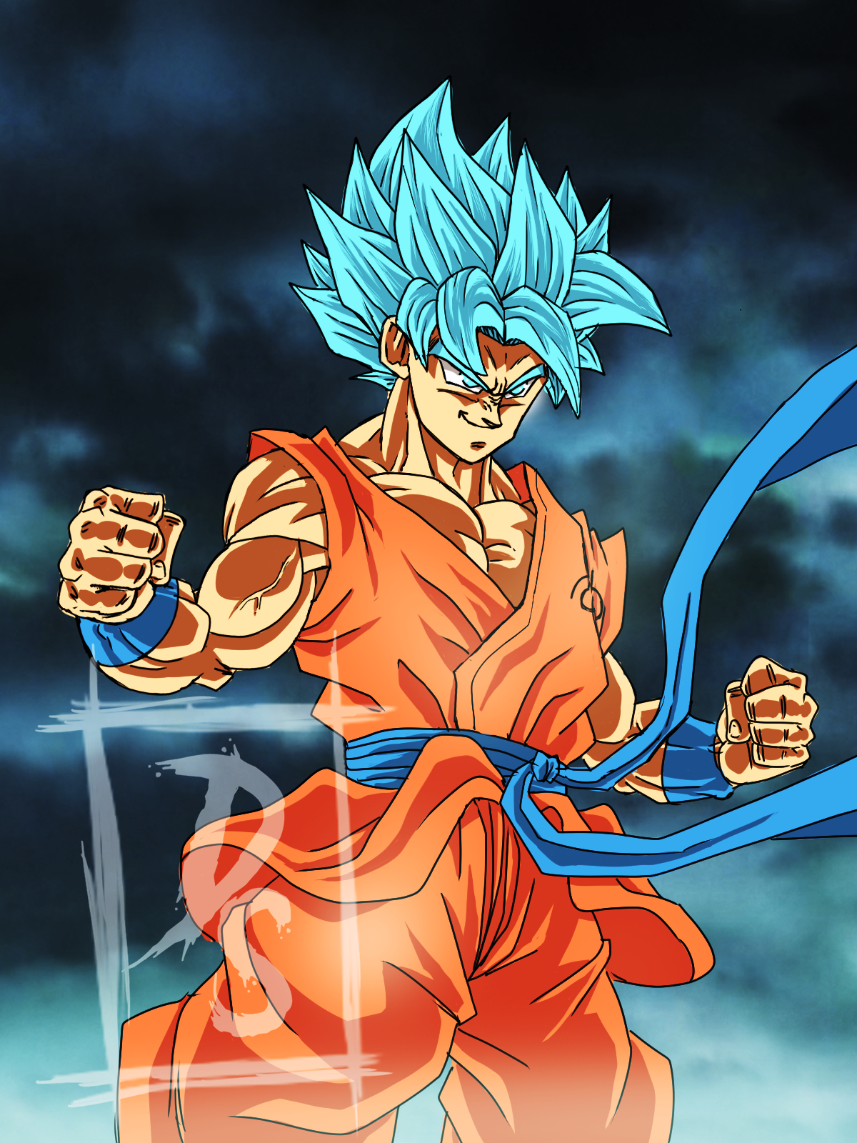 Goku ssj Blue full power!! (Version manga) by zala77s on DeviantArt