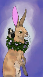 Easter Bunny and Sparrow