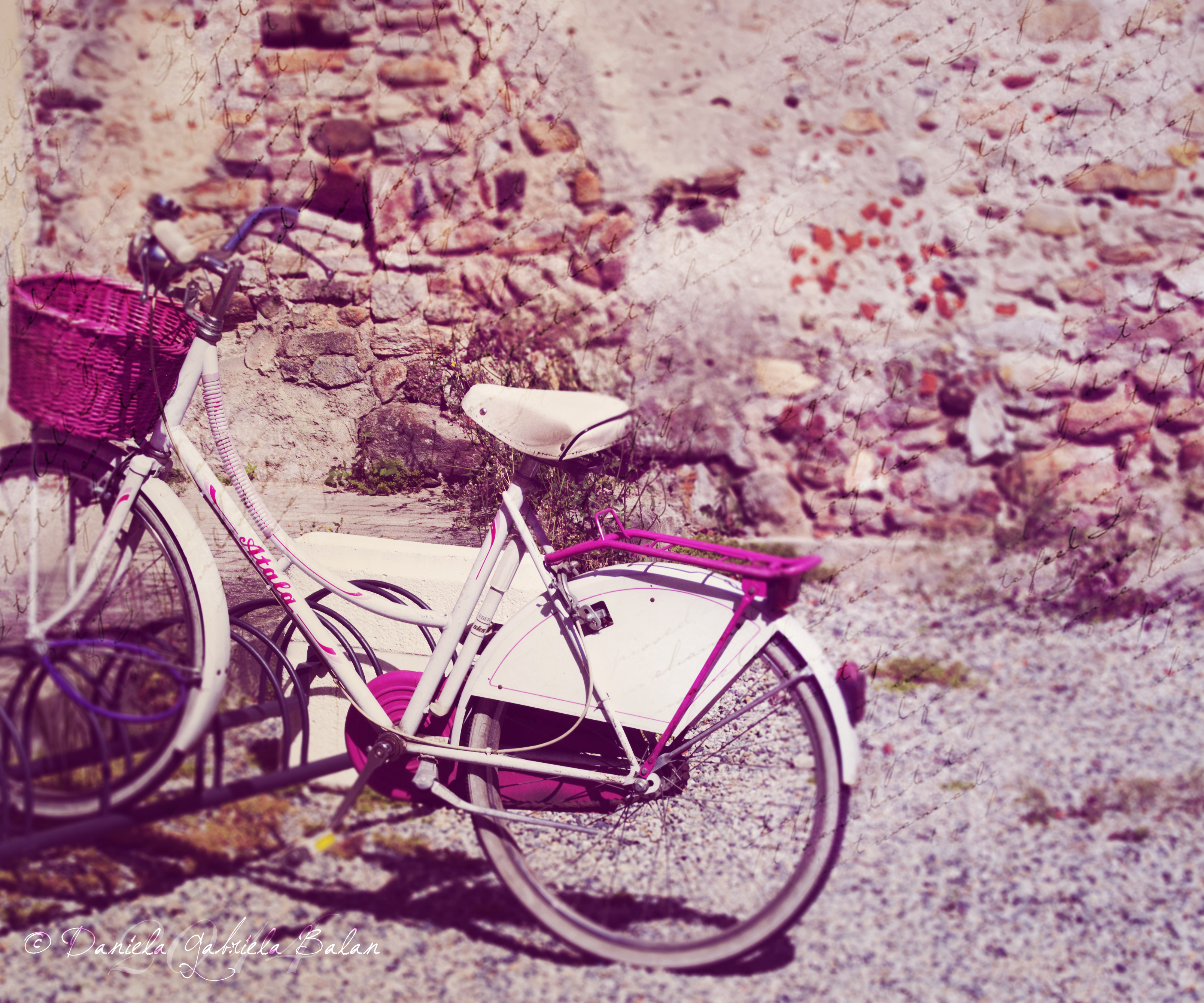 Biking in pink.