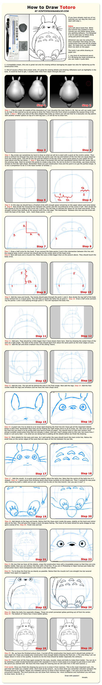 How To Draw Totoro