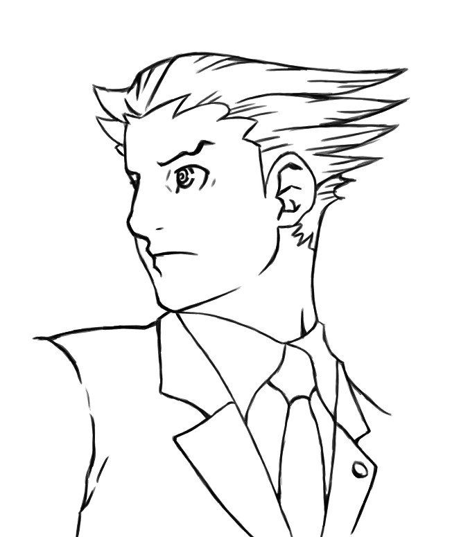 Phoenix Wright Coloring Page By Howtodrawmanga3D On Deviantart