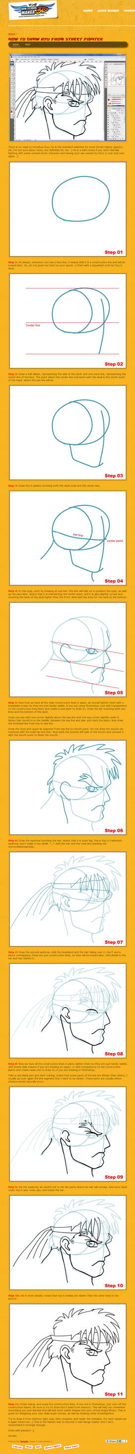 How to draw Ryu from SF 2 by HowToDrawManga3D on DeviantArt