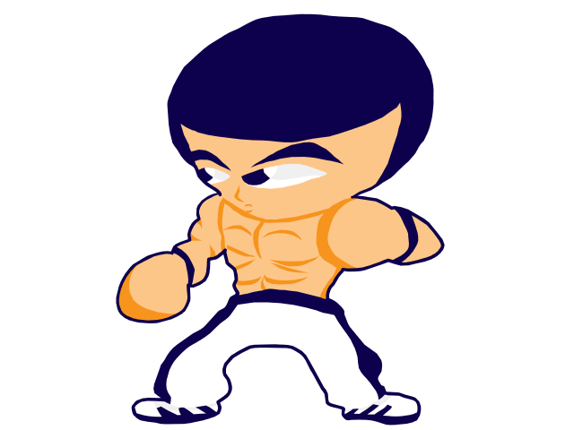 Bruce Lee fight stance.