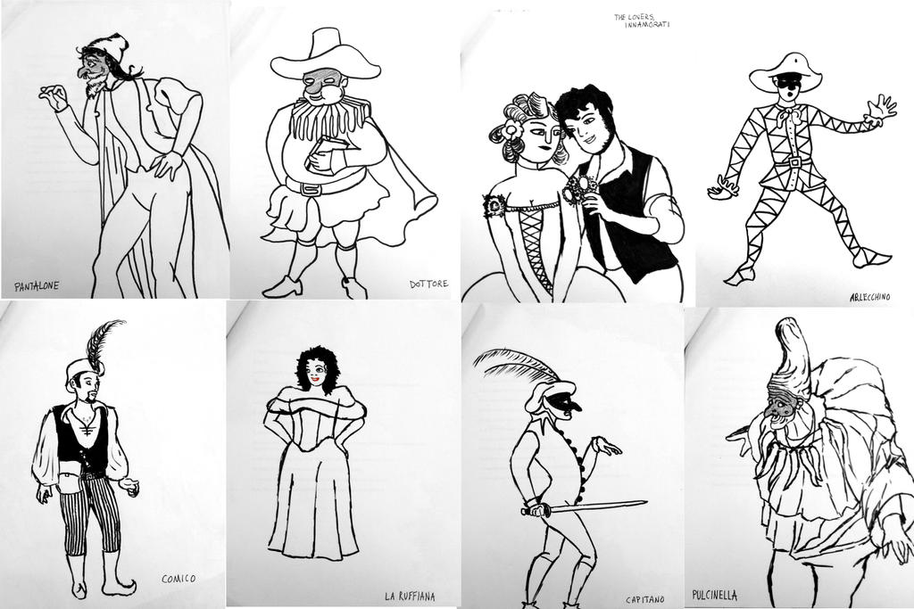 Commedia dell'arte characters by NickBentonArt on DeviantArt