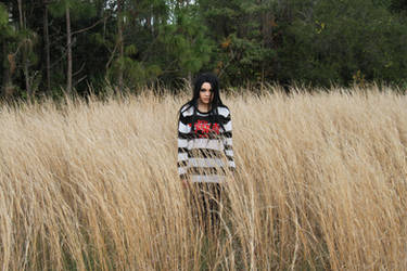 Cute Goth Girl In The Brush