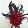 The Red Queen - Flower and Feather Hair Clip