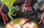 Clash of the Alphas by FireballStardraco