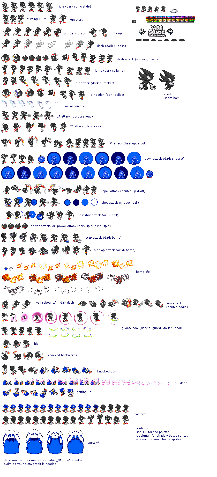 a sonic sprite sheet by DarkSpineSonic45 on DeviantArt