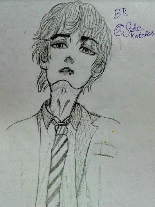 Kim Taehyung bts by sehrsketches on DeviantArt Kim Taehyung bts by sehrsketches on DeviantArt