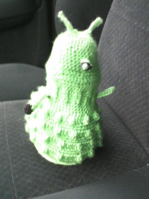 Lime green dalek plush