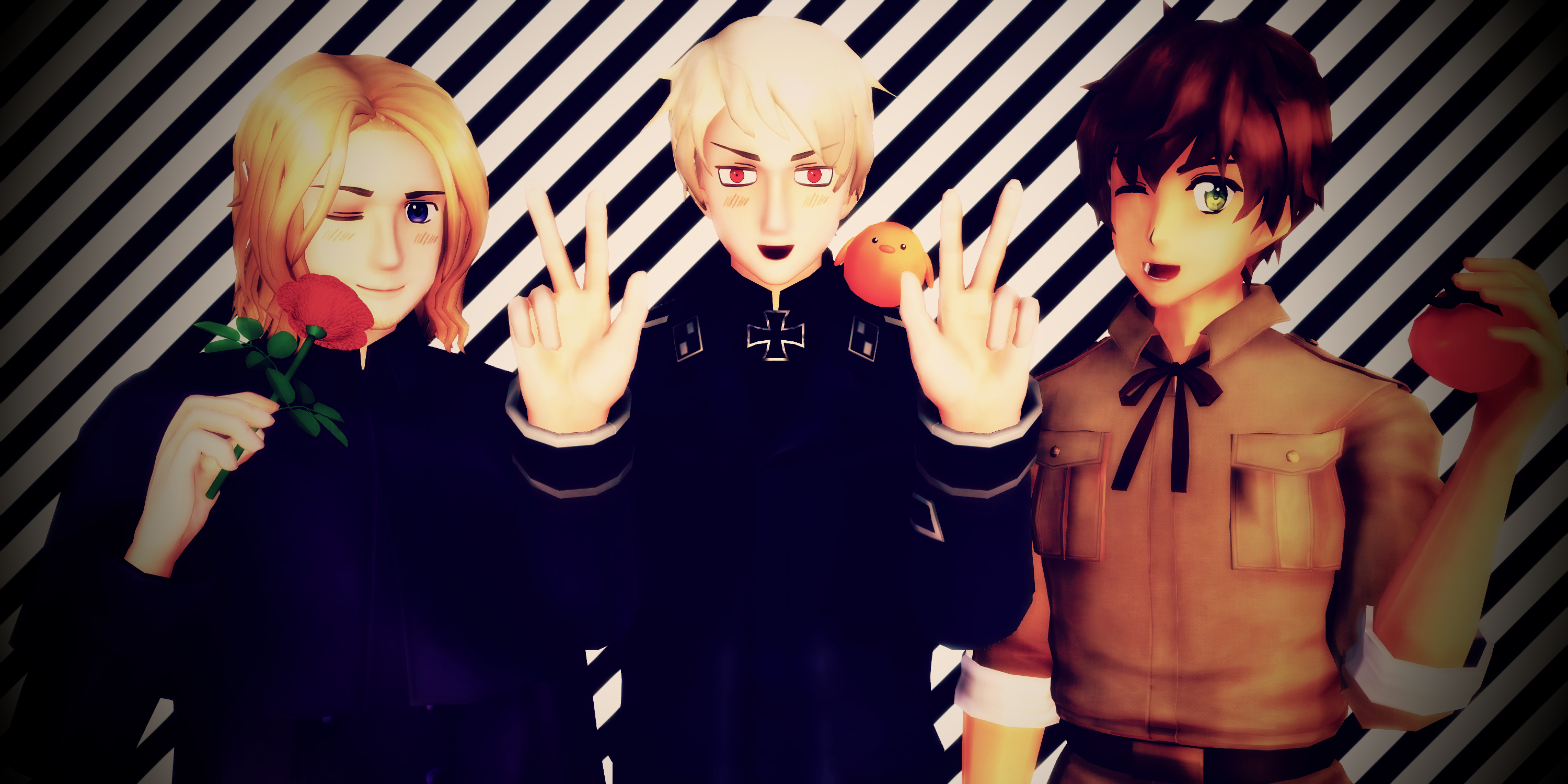 [MMDxAPH] Bad Touch Trio -Secret Santa-