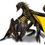 Black death wyvern and rider