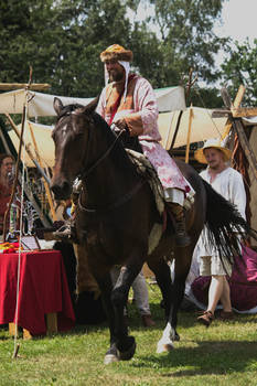 Medieval nobleman on a market