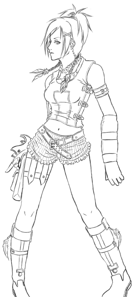 Rikku Lineart