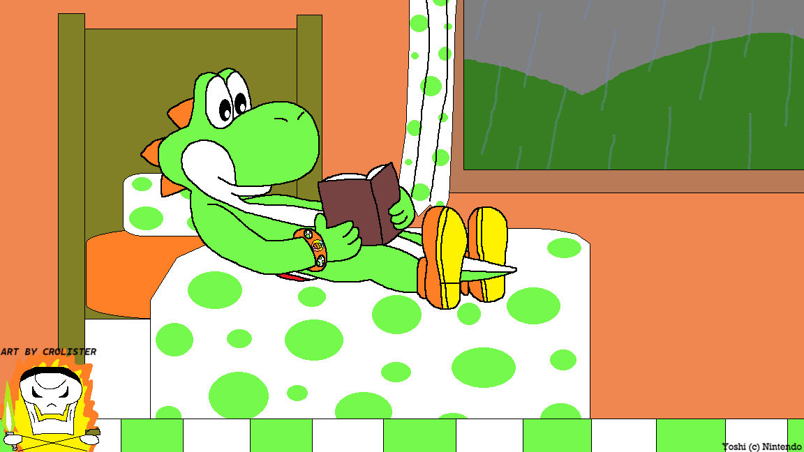 Yoshi studying with stories by Crolister on DeviantArt