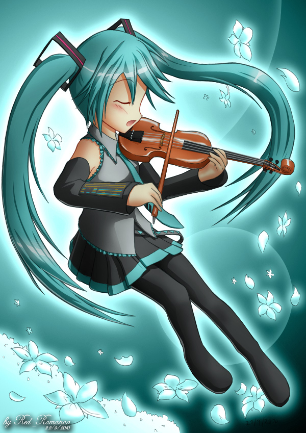 Hatsune Miku with a Violin