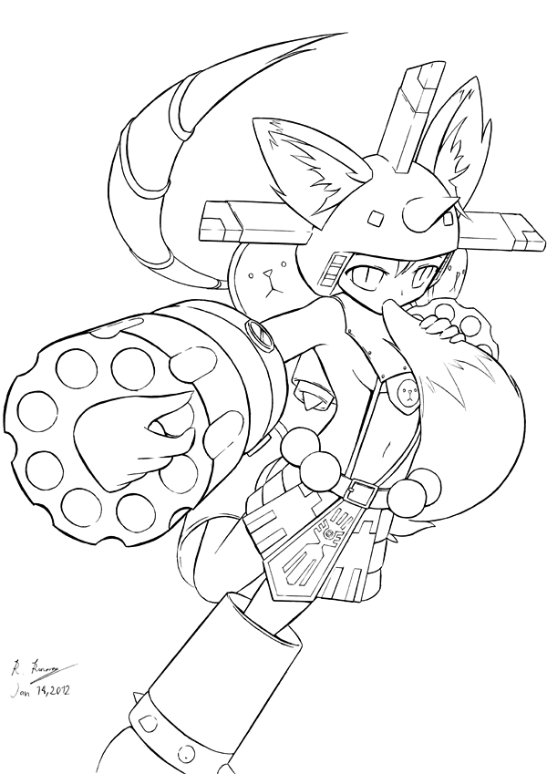 Kya-chan as MegaGargomon - line