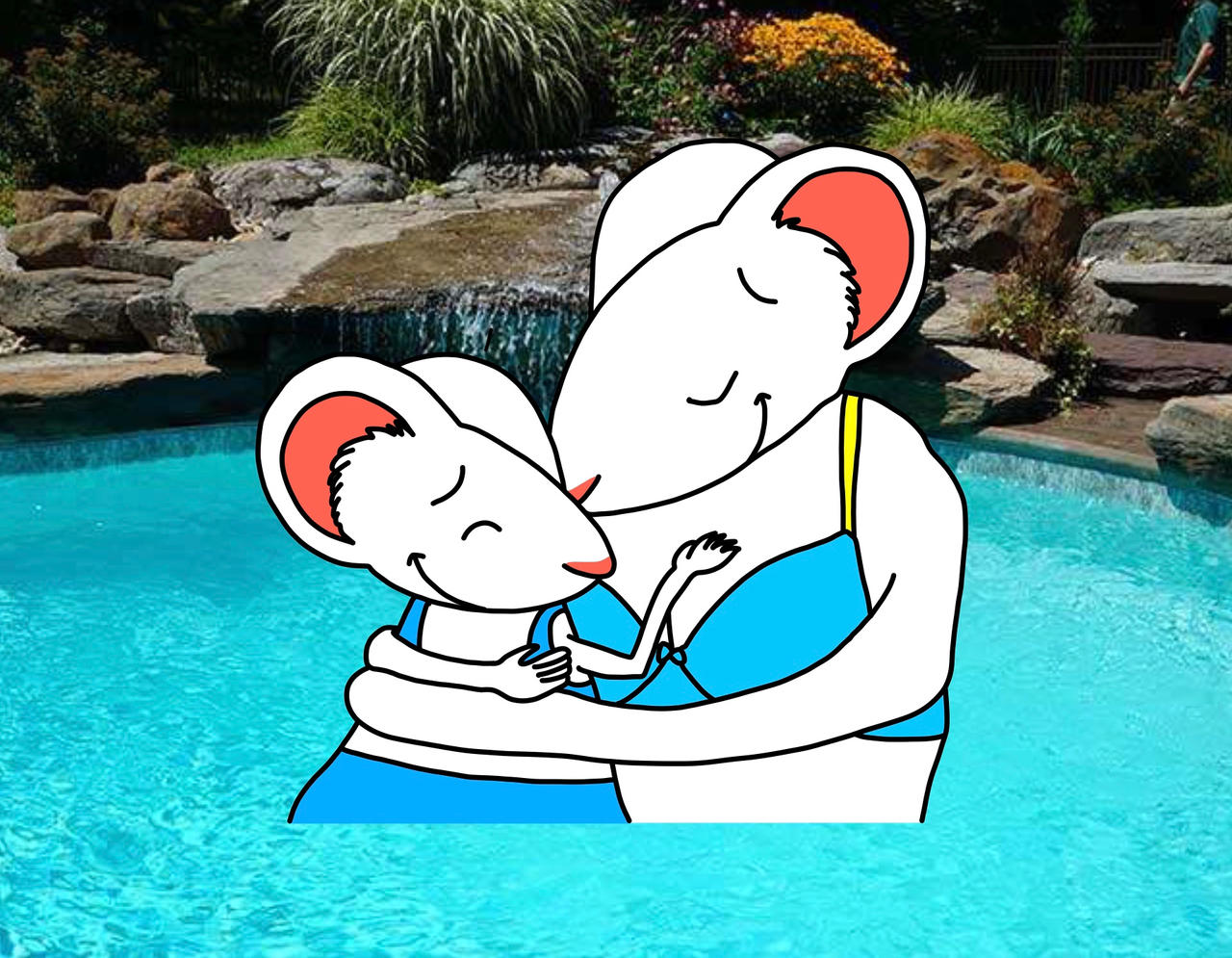 Lilly and Her Mama Hugging In Their Pool by ThomasCarr0806 on DeviantArt