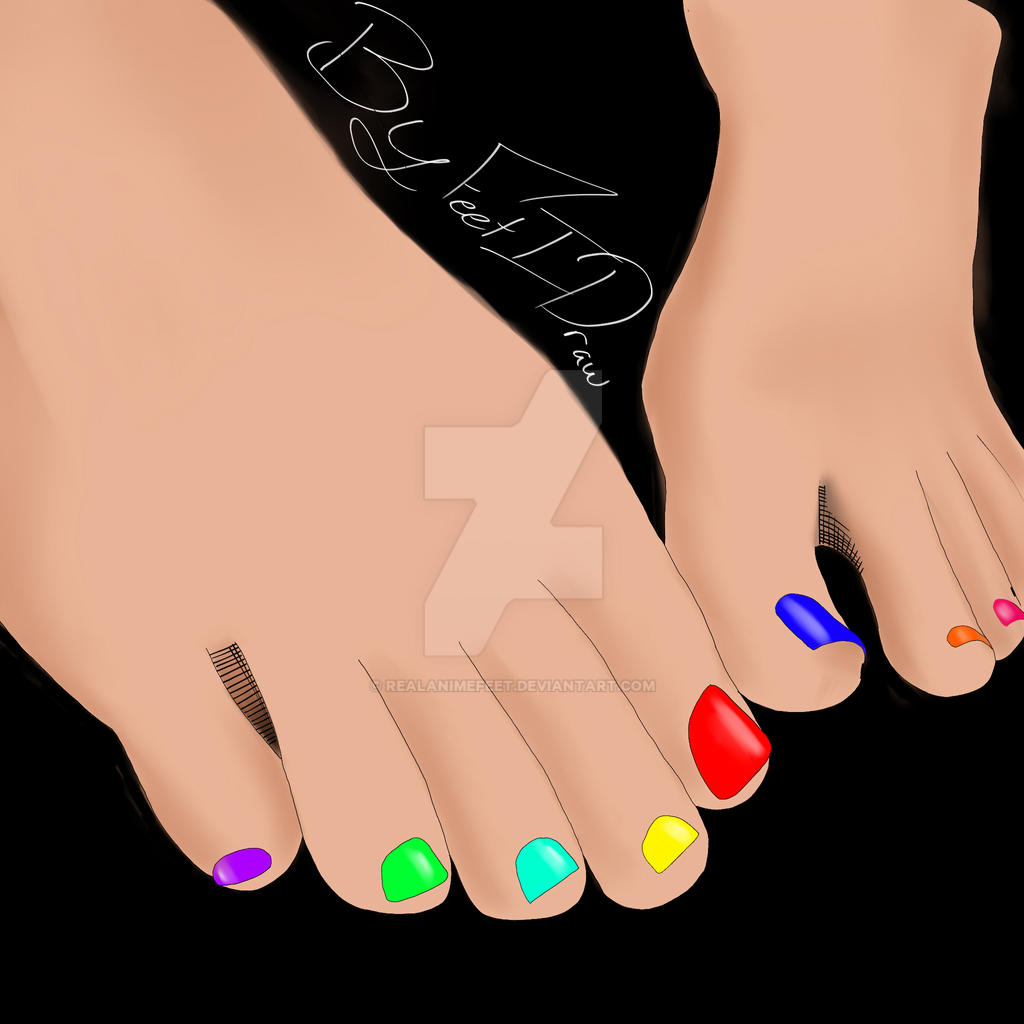 Shell Toes Rainbow Rainbow Toes by realanimefeet on DeviantArt
