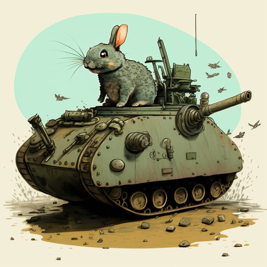White Rabbit Riding A Tank Rabbit Rides The Tank by hatoroakashi2k22 on DeviantArt