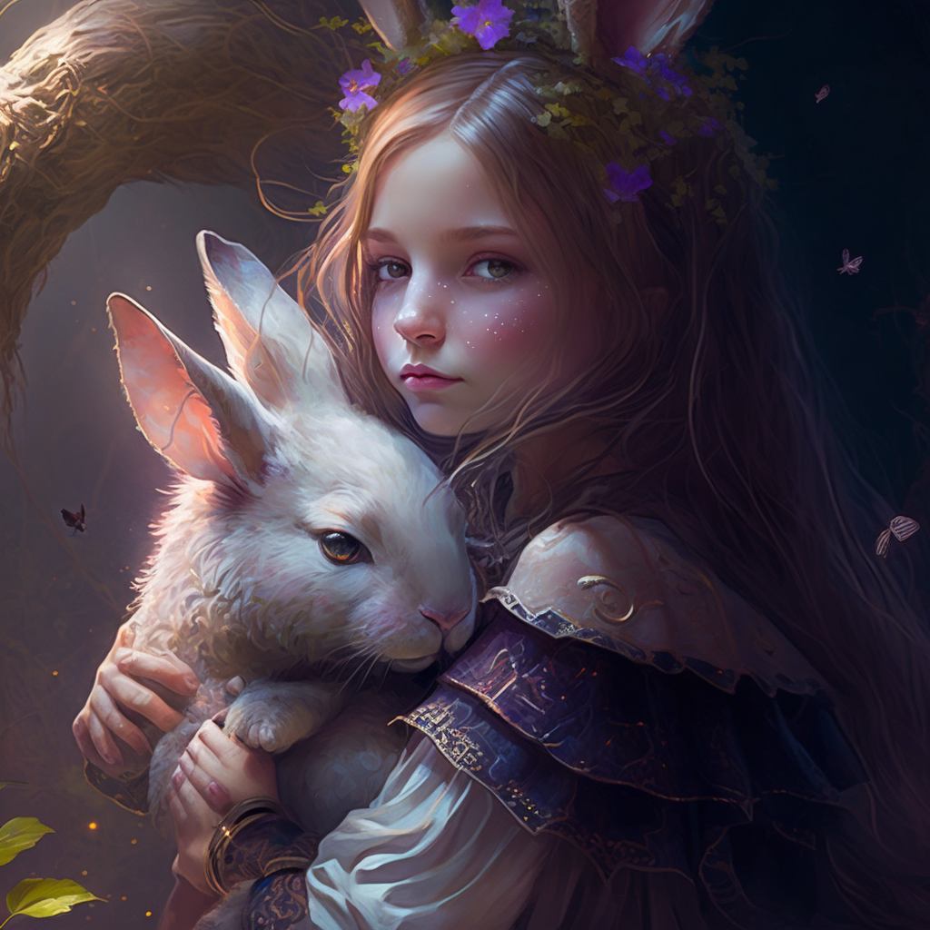 Bunny Girl Hug Rabbit Fantasy Wallpaper,Pfp by hatoroakashi2k22 on ...