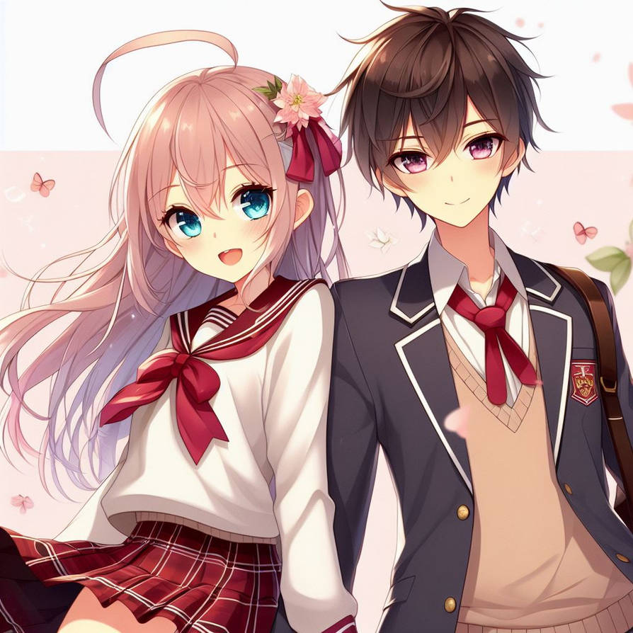 Anime Couple Boys And Girl Wearing School Uniform By Hatoroakashi2k22 anime-couple-boys-and-girl-wearing-school-uniform-by-hatoroakashi2k22