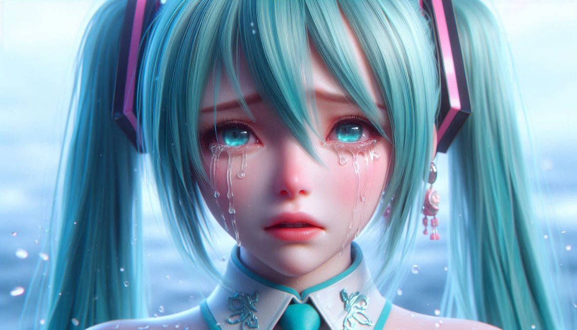 Miku Crying Reference Hatsune Miku Crying Realistic Human Wallpaper by hatoroakashi2k22 on ...