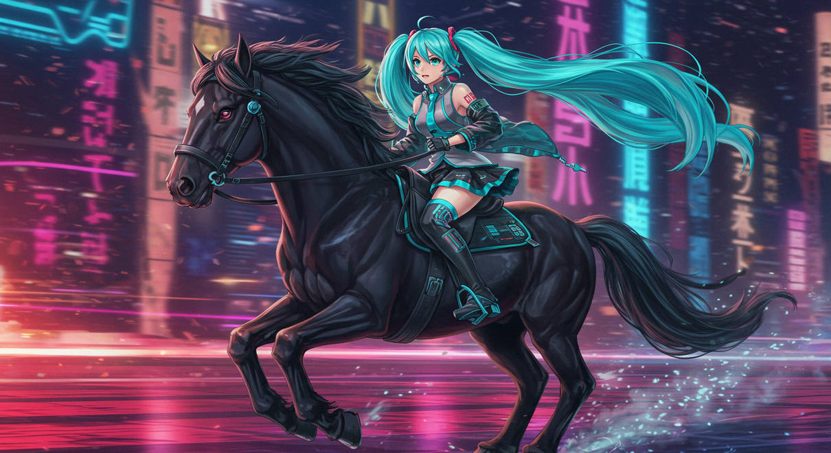 Miku Riding Dih Hatsune Miku Ride Horse by hatoroakashi2k22 on DeviantArt