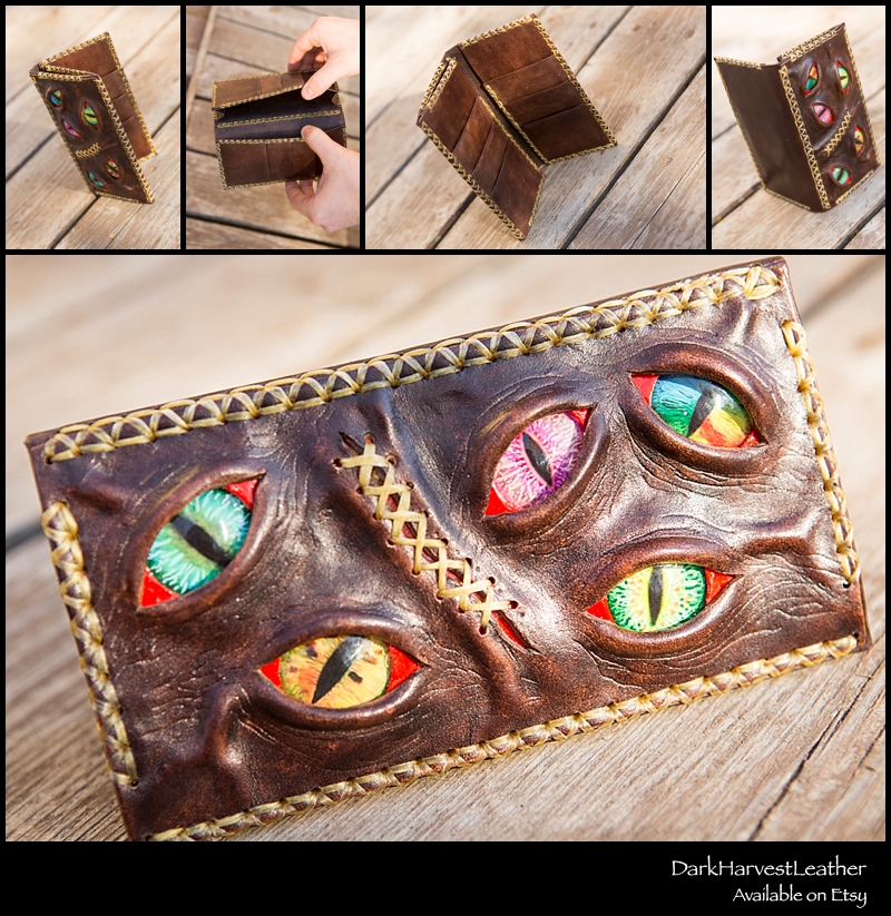 Dragon Eyes Leather Necro Wallet