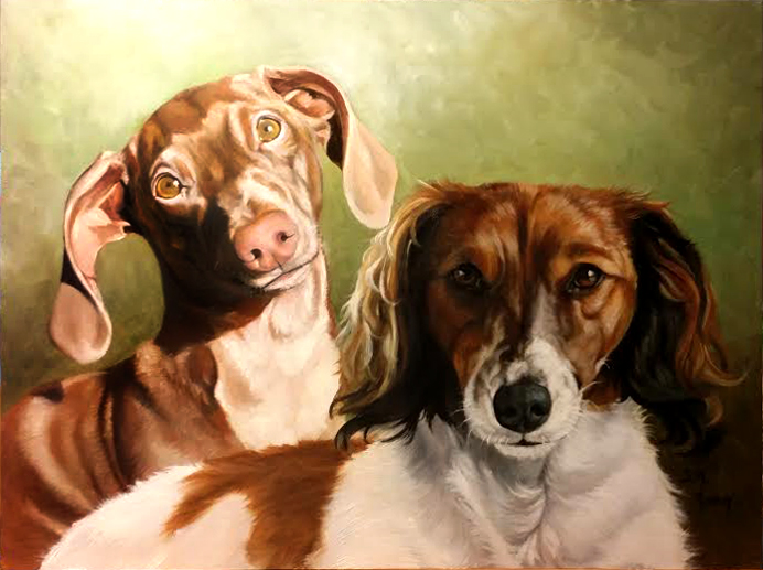 Oil Painting Dachshund Commission