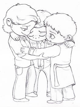 Sam Dean Cas Group Hug