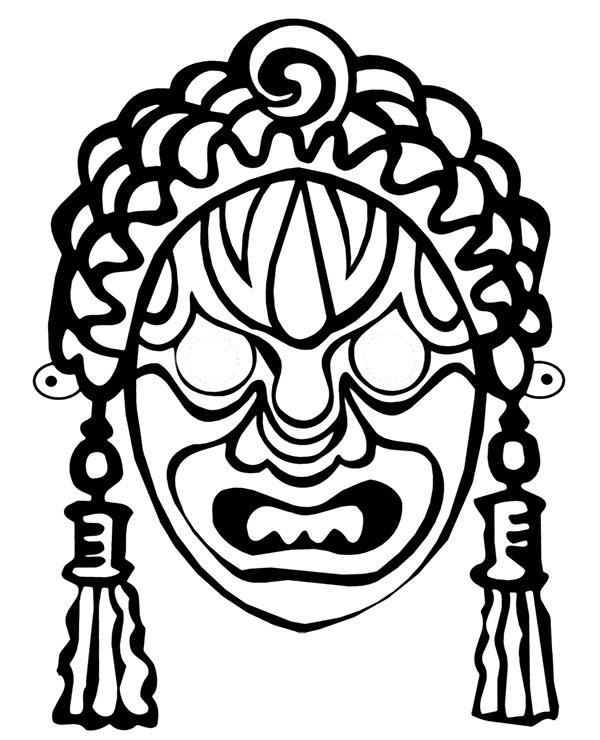 Havaiian Mask Tattoo Coloring Sheet By Topcoloringpages On