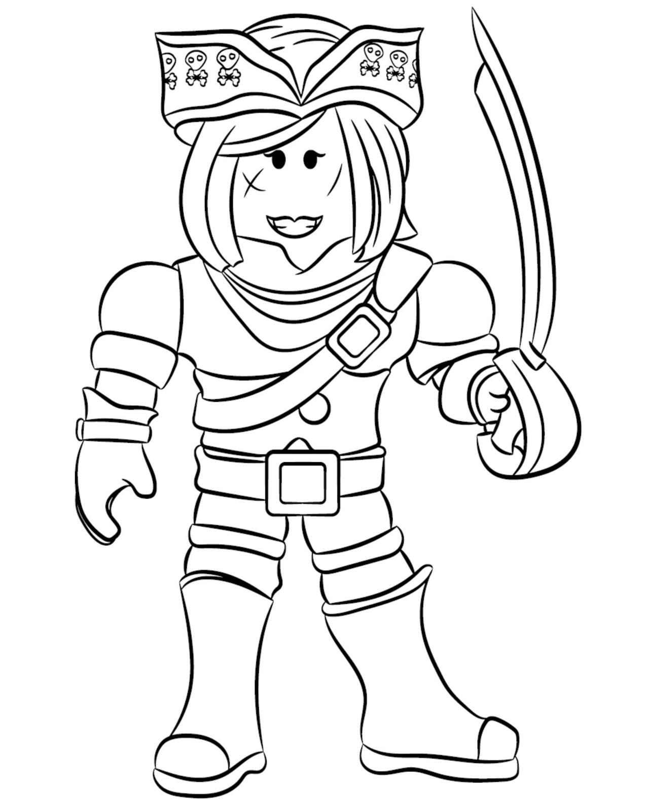 Rblox coloring page Ezebel The Pirate Queen by Topcoloringpages on