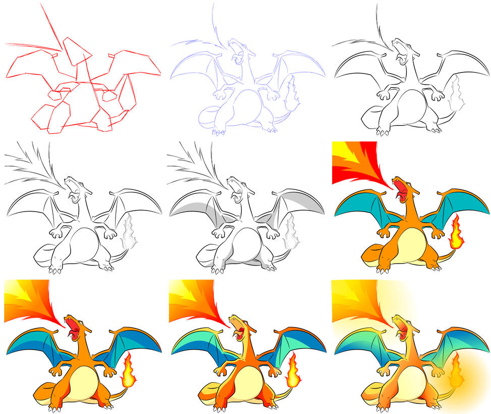 Charizard - Process by undrawachiever on DeviantArt