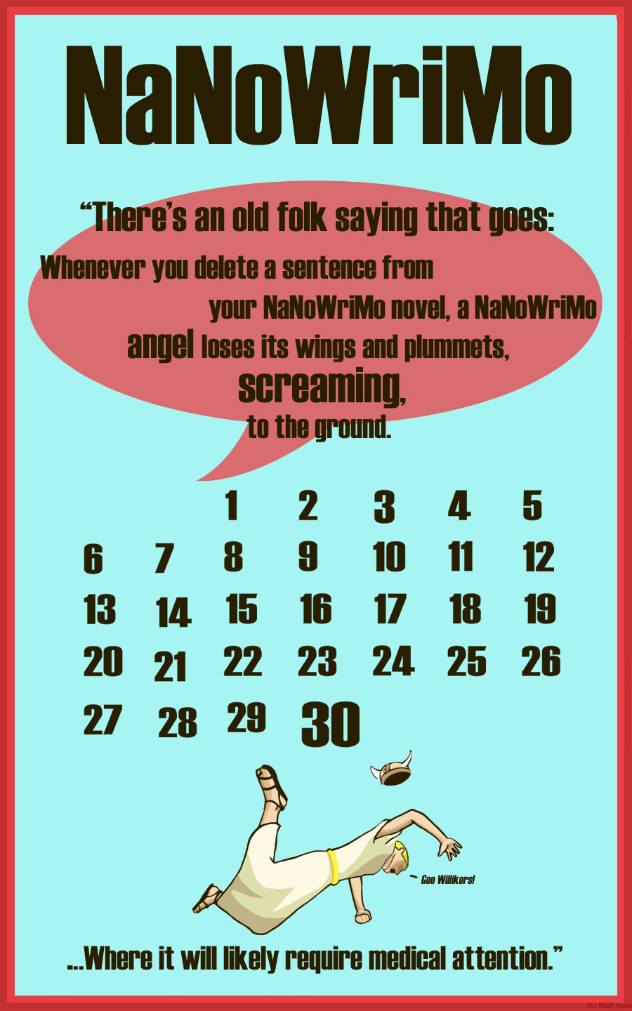 NaNoWriMo Angel Calendar 2011