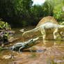 Spinosaurus and Crocodile.