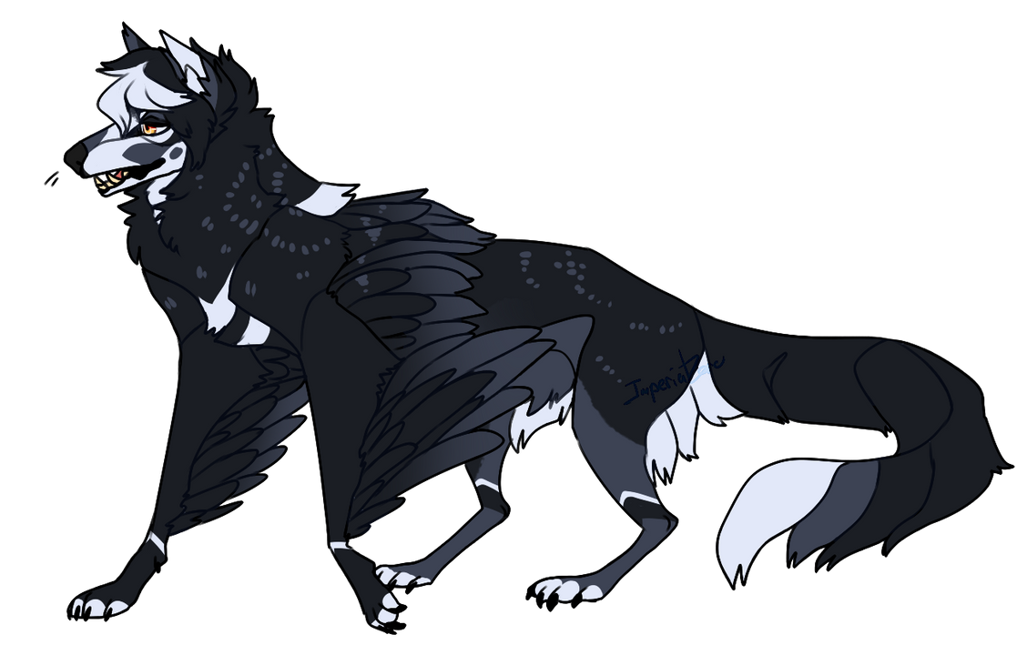 Raven Dog Adopt (sold) by opalizero on DeviantArt