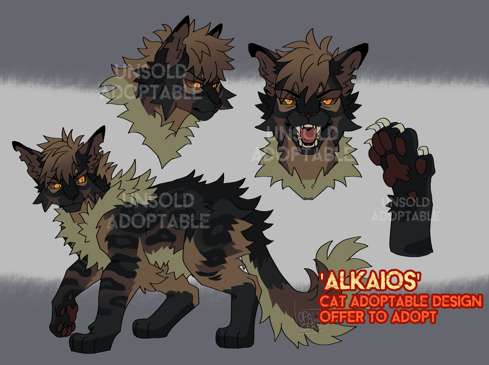 Cat Design Offer to Adopt - 'Alkaios' by opalizero on DeviantArt