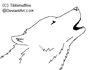 Free Howling Wolf Lineart