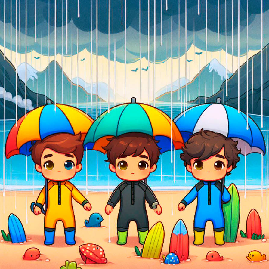 Chibi Raft Rainy Beach Chibis 2 by Paolox3 on DeviantArt