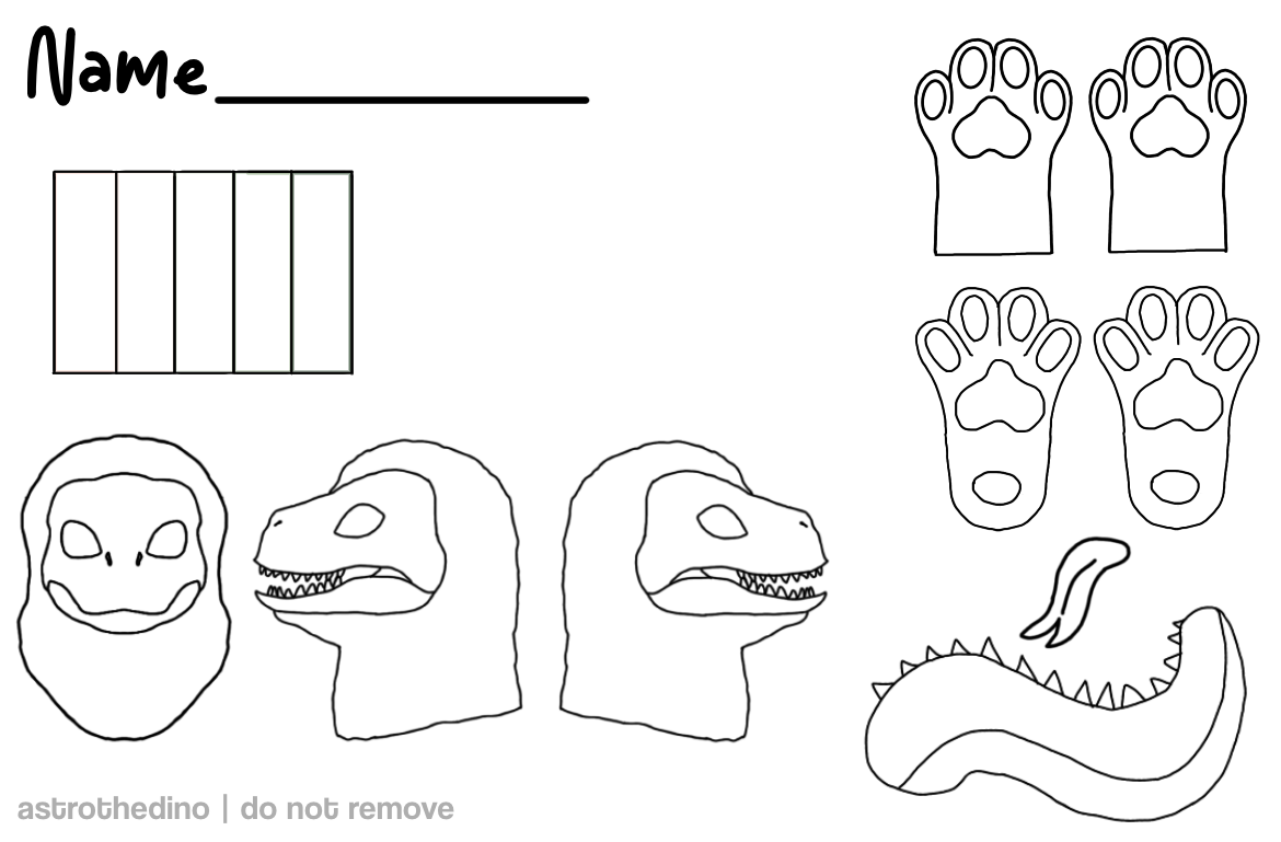 Velociraptor dino mask reference sheet by astrothedino on DeviantArt