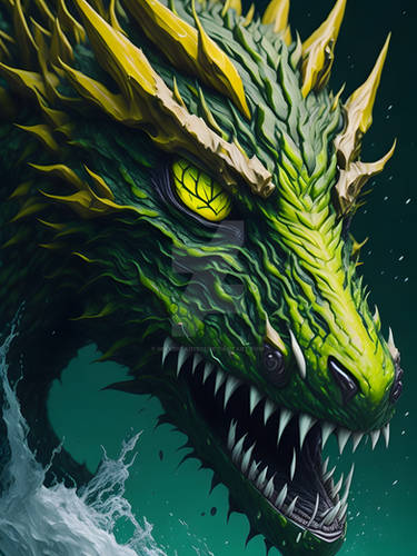 Splash art green and yellow dragon v2