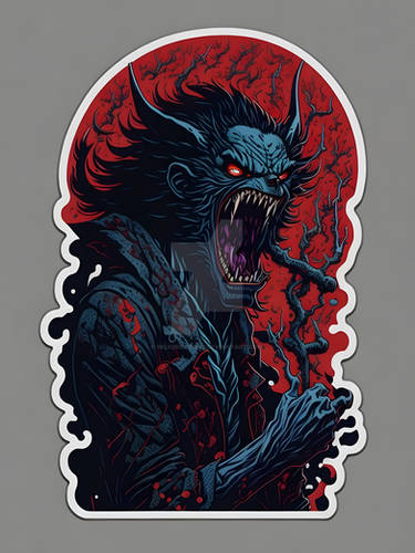 The night of the werewolf - Wolf - Sticker