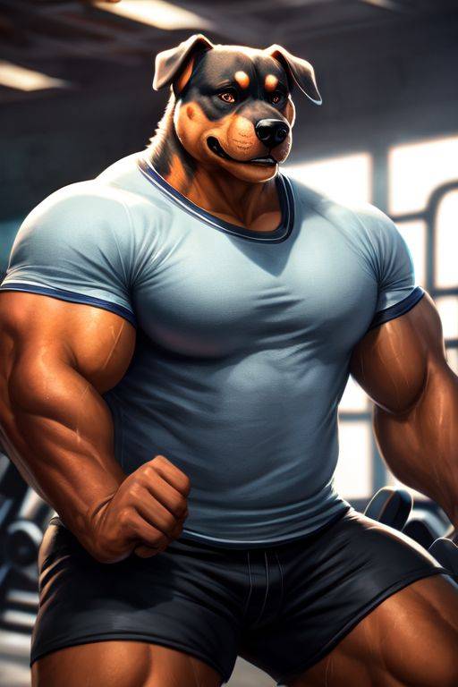 Buff Rottweiler Character Muscular anthro Rottweiler by FEWQQWFGQ on DeviantArt